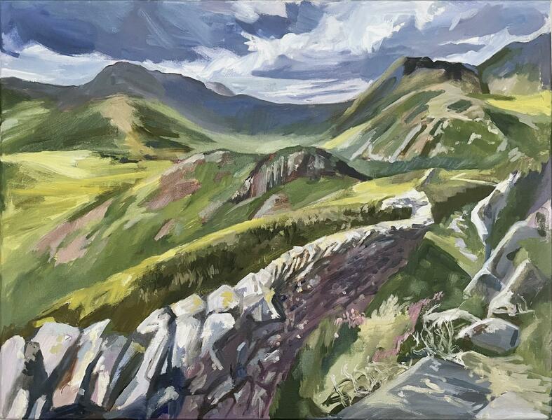 The Langdales, Oil on canvas, 24 x 18"