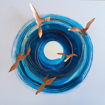 Flight3/Copper & ink on paper/31x31cm
