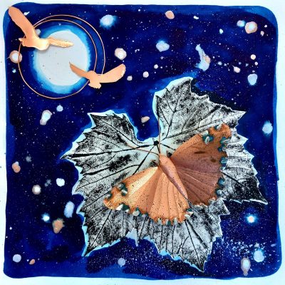 Renewal/Copper & ink on paper/ 33x33cm