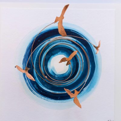 Flight2/Copper & ink on paper/31x31cm