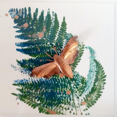 Fern 2/Monoprint & copper/25x25cm