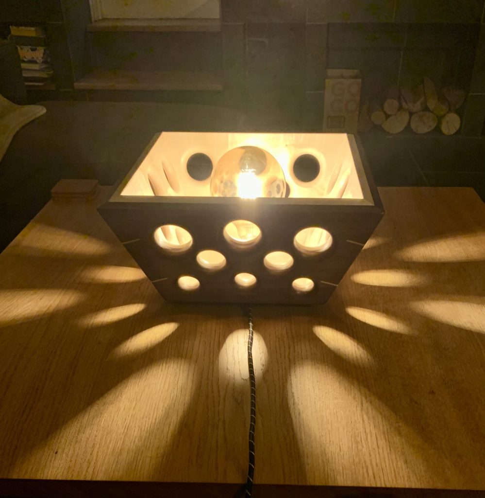 Table Lamp / Walnut & Sycamore / 40 cm x 40 cm x 25 cm