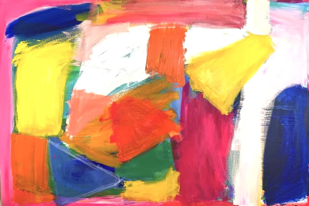 The Leap Acrylic and oil stick 2 m x 1 m