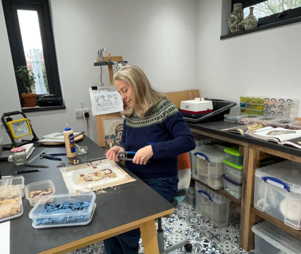 Claire in her studio, Grove, South Oxfordshire