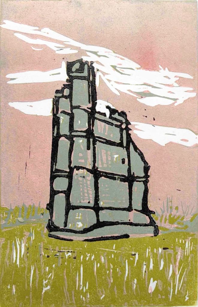 Pink Sky - Linocut - 10x15 cm