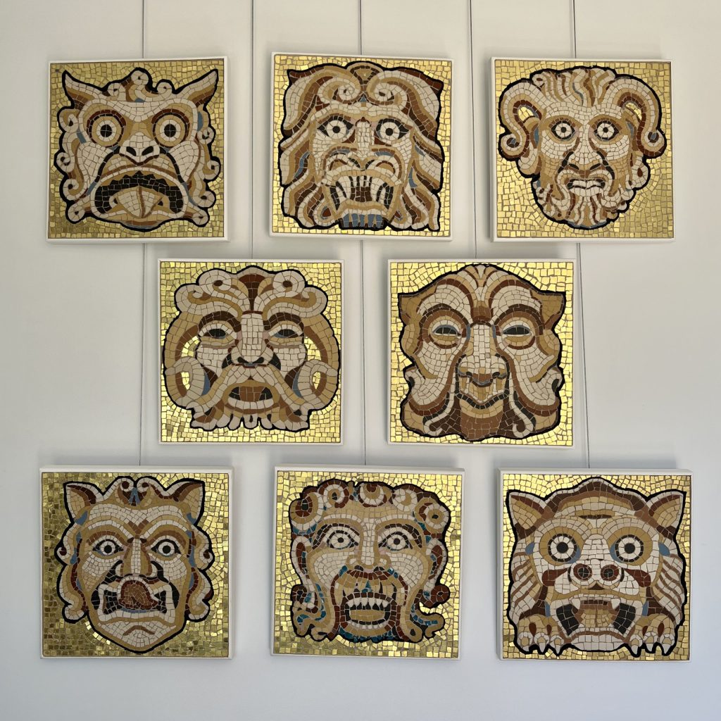 Grotesques/ceramic tile and gold leaf/25 x 25cm