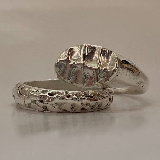 Tooth Signet and Textured Band