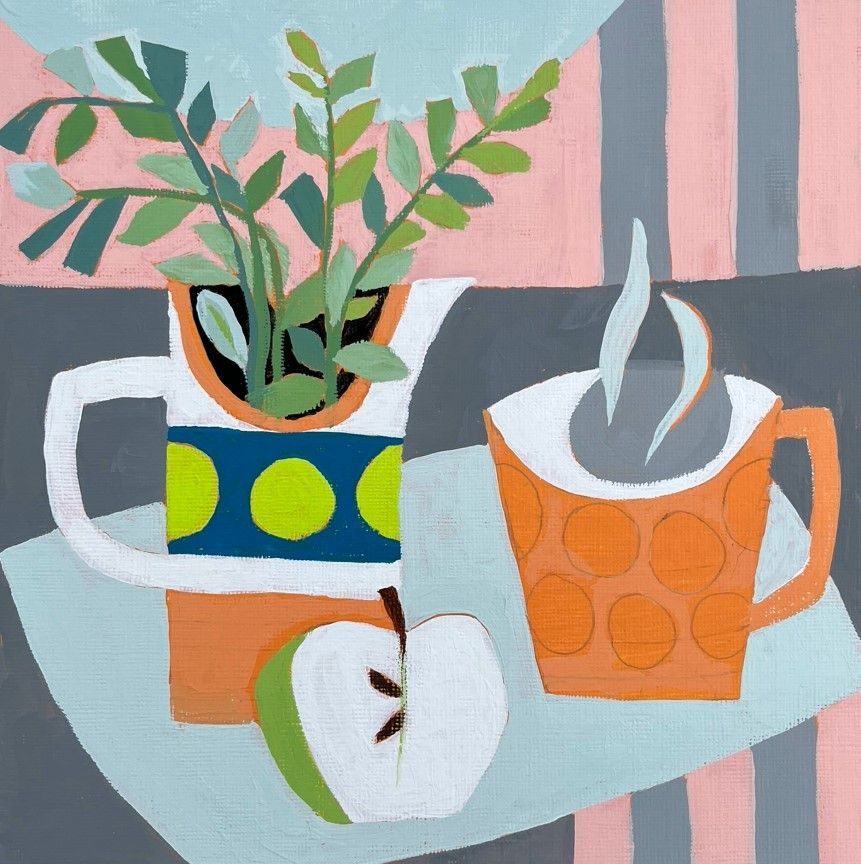 Orange Mug - Gouache on paper - 20 x 20cm