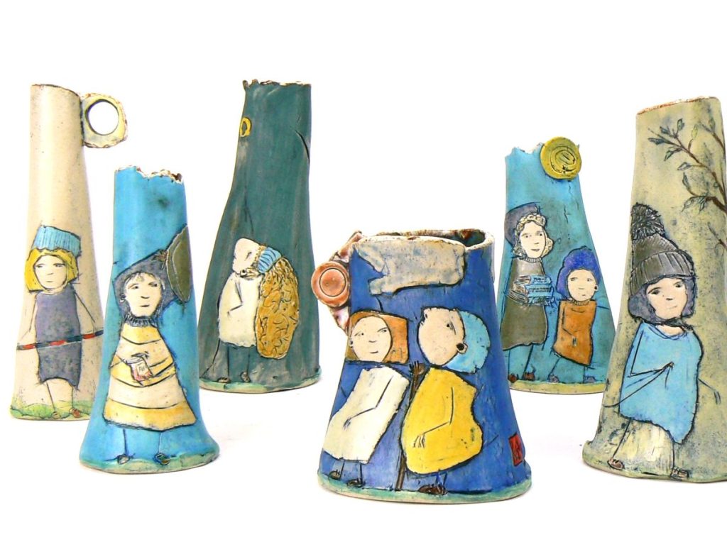 bud vases/glazed stoneware