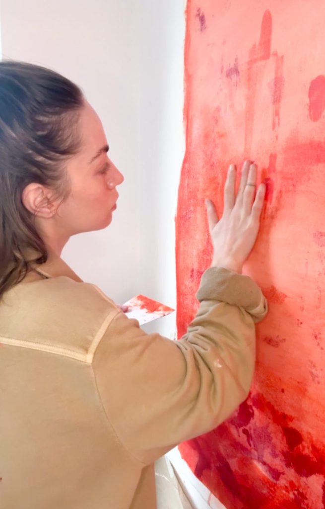 Abstract acrylic painting on canvas