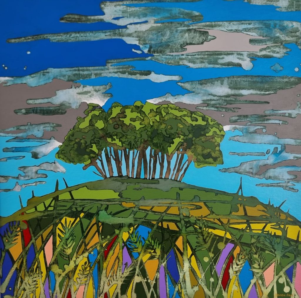 Wittenham Clumps, Acrylic, 70cm x 70cm