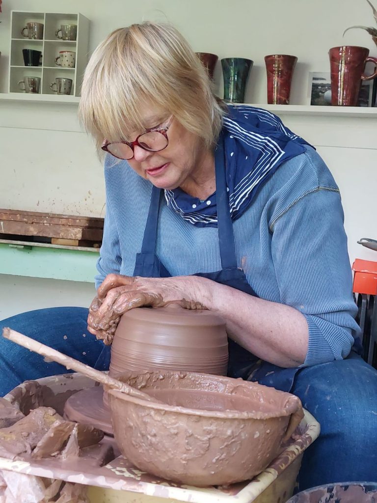 Sally Bettridge throwing stoneware
