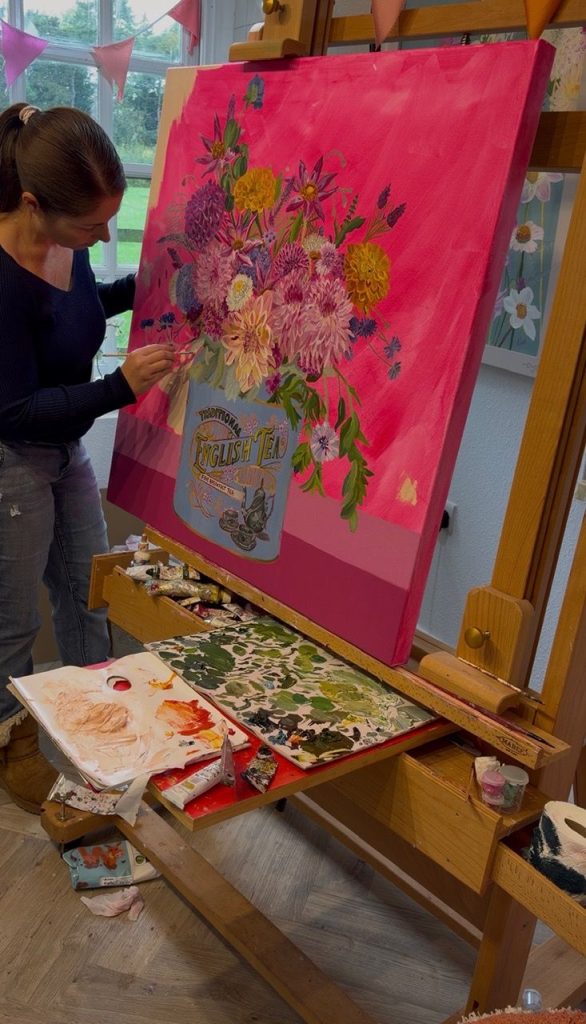 Melissa Laurence in her Hampstead Norreys studio at work