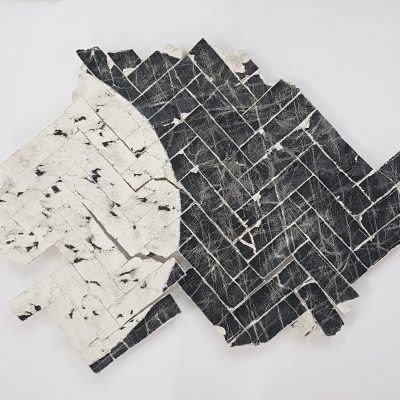 Circle on Herringbone Grid / ink on paper / 59x75