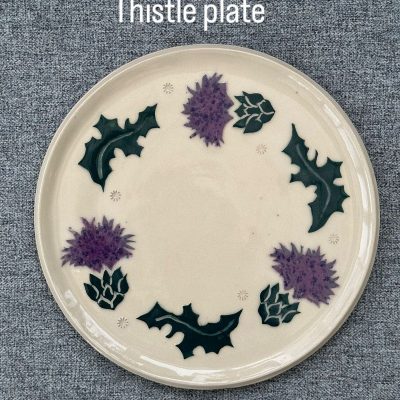 Thistles/stoneware/22cm diam