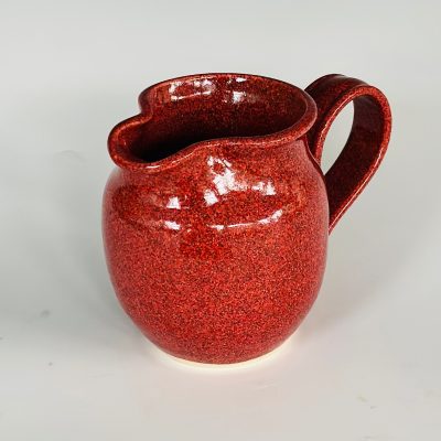 Thrown Jug with extruded handle, white stoneware, 120mm (h)