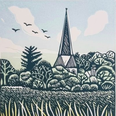 All Hallows/linocut/ H13.5x W13cm