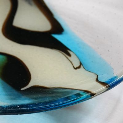 'Go with the flow' platter/Kiln formed glass/30cm