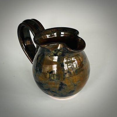 Thrown Jug with extruded handle, white stoneware, 150mm (h)