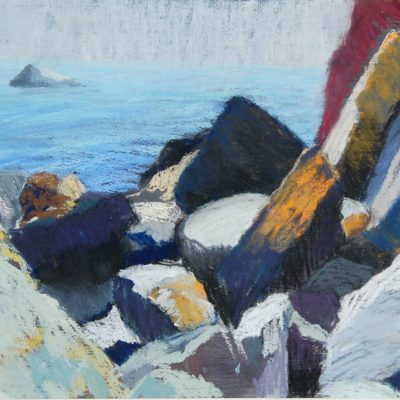 BabbacombeRocks 1/pastel/40.5x29.5cm