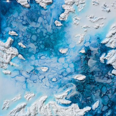 Clear and Calm - Mixed media/resin - 40x40cm