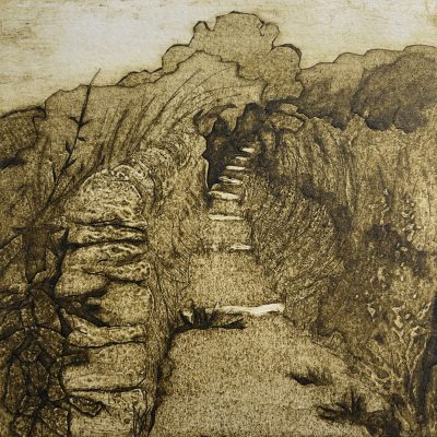 Coast Path, Collagraph, 305mm x 305mm, mounted