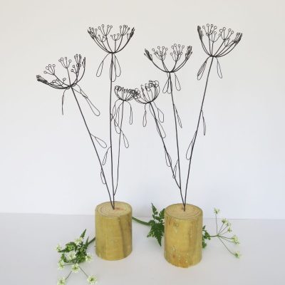 Cow parsley - copper wire - 250mm x 60mm
