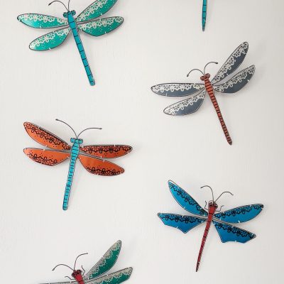 Dragonfly collection - Anodised aluminium and copper wire  - 100 mm x 130mm