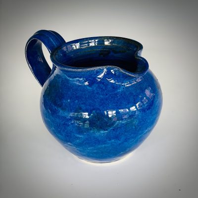 Thrown Jug with extruded handle, white stoneware, 260mm (h)