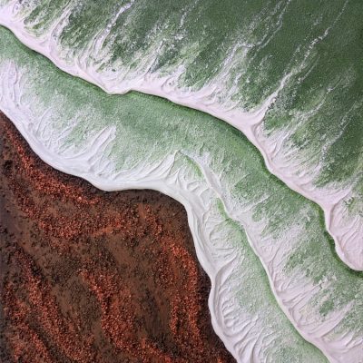 Emerald Shore - Mixed media 30x40cm