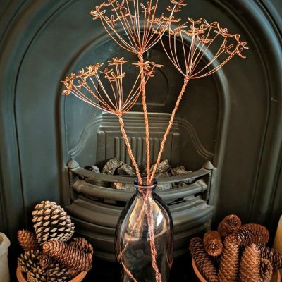 Cow Parsley/Copper wire/70x18x18cm