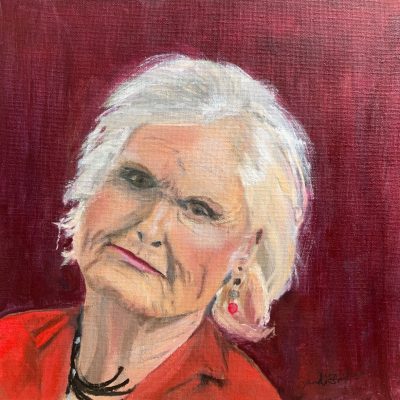 Elegant Lady/oil/25x25cms