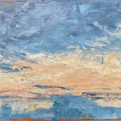 On the Beach oil on canvas 51x59 framed 55x64x4cm.