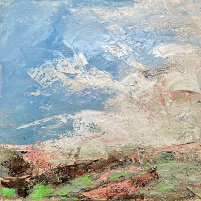 Top of the Hill oil on canvas 50x50 framed57x57x4