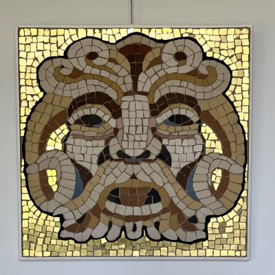 Grotesque #4/ceramic tiles and gold leaf/ 25 x 25cm