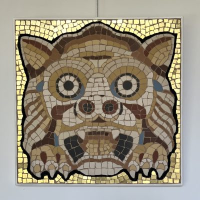 Grotesque #8/ceramic tiles and gold leaf/25 x 25cm