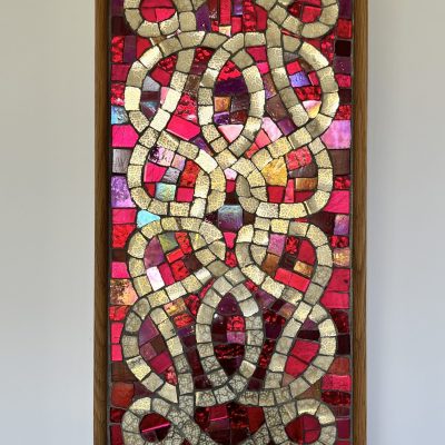 Ravenna Scroll Magenta/mixed media and oak/20 x 40cm