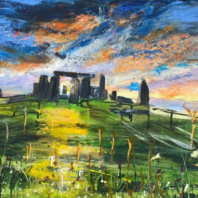 Sunset at Stonehenge/Acrylic/75x50cms