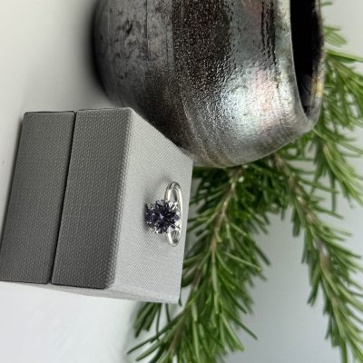 Silver and Lilac Cubic Zirconia Ring