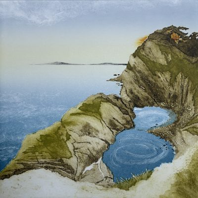 Stair Hole, Lulworth Cove, Collagraph & Monotype Print, 500mm x 500mm