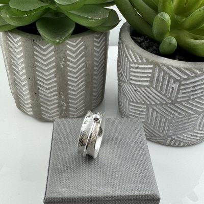 Silver Spinner Ring with beading detail