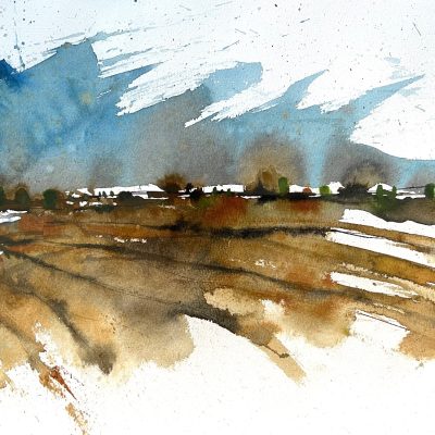 Winter colours of Berkshire- Watercolour abstract study