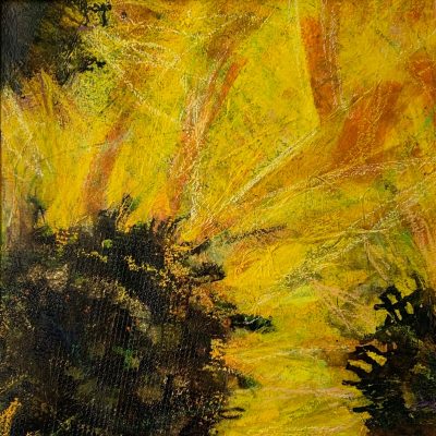Sunflower season, mixed, 27 x 27”
