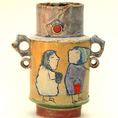 buckets vase/ glazed stoneware/15cm
