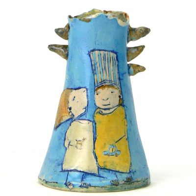 Toy/ Spiky bud vase/glazed stoneware/12cm