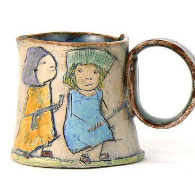 Crow bar crow jug/ glazed stoneware/8cm