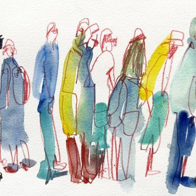 Queue - Watercolour