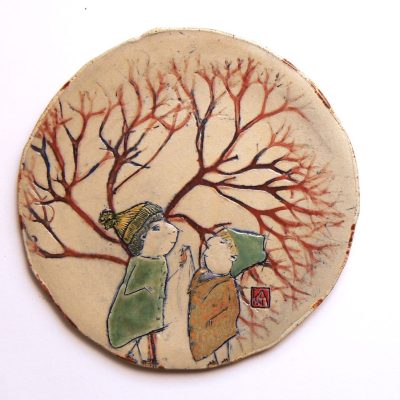 leaf plate/glazed stoneware/17cm