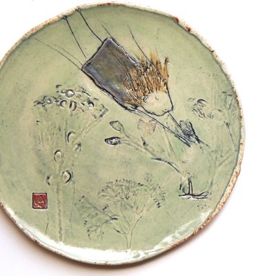 diving plate/glazed stoneware/17cm