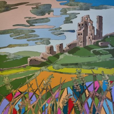 Corfe Castle, Acrylic, 50cm x 50cm